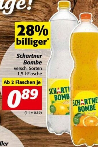Nah&Frisch Schartner Bombe versch. Sorten 1,5 l-Flasche Angebot