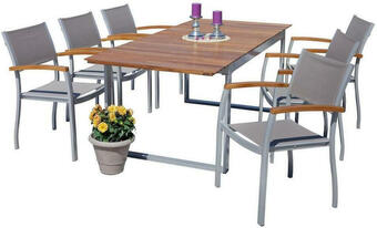 Möbelix Gartenmöbel set 7-teilig naxos aluminium/akazienholz Angebot