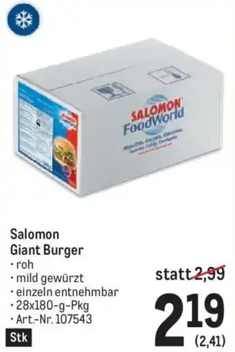 Metro Salomon Giant Burger - 28x180-g-Pkg Angebot