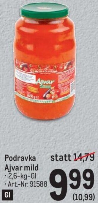 Metro Podravka Ajvar mild -2,6-kg-Gl Art.-Nr. 91588 Angebot