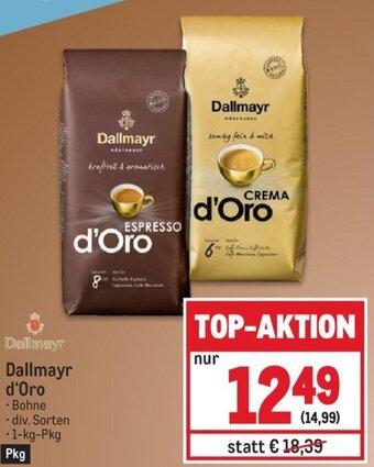 Metro Dallmayr d'Oro • Bohne • div. Sorten • 1-kg-Pkg Angebot
