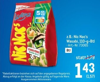 Metro z.B.: Nic Nac's Wasabi, 110-g-Btl - Art.-Nr. 73065 Angebot