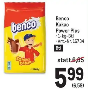 Metro Benco Kakao Power Plus • 1-kg-Btl Angebot
