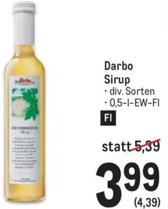 Metro Darbo Sirup • div. Sorten 0,5-l-EW-Fl Angebot
