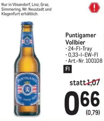 Metro Puntigamer Vollbier -24-Fl-Tray 0,33-l-EW-Fl Angebot
