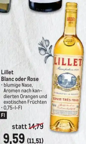 Metro Lillet Blanc oder Rose 0,75-l-Fl Angebot
