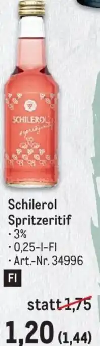 Metro Schilerol Spritzeritif .3% -0,25-1-FI Art.-Nr. 34996 FI Angebot