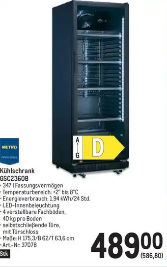 Metro Kühlschrank GSC2360B 40 kg pro Boden Angebot