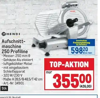 Metro HENDI Aufschnitt-maschine 250 Profiline -Messer: 250 mm 0 Angebot