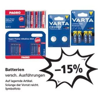 Pagro Diskont Batterien versch. Ausführungen Angebot