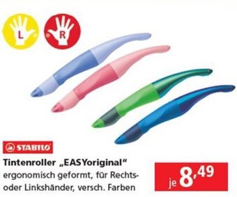 Pagro Diskont STABILO Tintenroller ,,EASYoriginal" ergonomisch geformt, für Rechts-oder Linkshänder, versch. Farben Angebot
