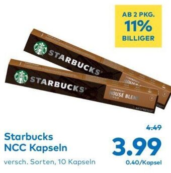 T&G Starbucks NCC Kapseln versch. Sorten, 10 Kapseln Angebot