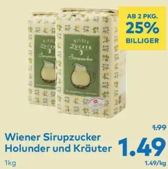 T&G Wiener Sirupzucker Holunder und Kräuter 1kg Angebot