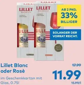 T&G Lillet Blanc oder Rosè im Geschenkkarton mit Glas, 0.751 Angebot