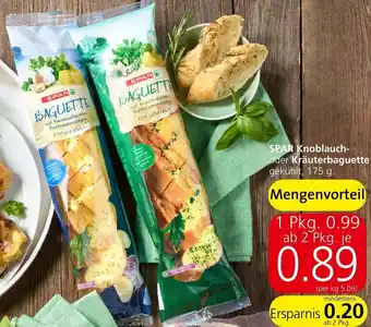 Spar SPAR Knoblauch-oder Kräuterbaguette gekühlt, 175 g Angebot