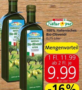 Spar 100% italienisches Bio-Olivenöl 0,75 Liter Angebot