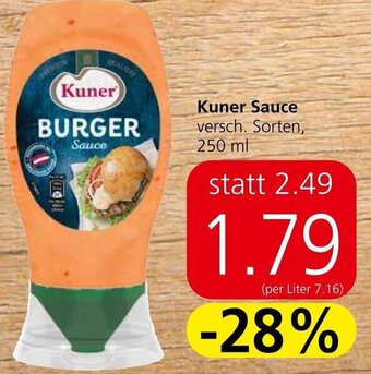 Spar Kuner Sauce versch. Sorten, 250 ml Angebot