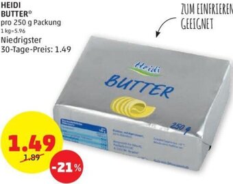 PENNY HEIDI BUTTER* pro 250 g Packung Angebot