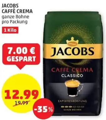 PENNY JACOBS CAFFÈ CREMA ganze Bohne pro Packung 1 Kilo Angebot