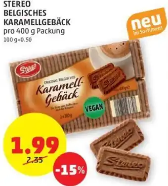 PENNY STEREO BELGISCHES KARAMELLGEBÄCK pro 400 g Packung Angebot