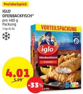 PENNY IGLO OFENBACKFISCH* pro 480 g Packung Angebot