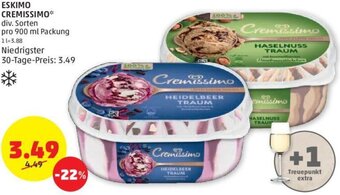 PENNY ESKIMO CREMISSIMO* div. Sorten pro 900 ml Packung Angebot