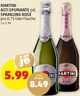 PENNY MARTINI ASTI SPUMANTE od. SPARKLING ROSÉ pro 0,75 Liter Flasche Angebot