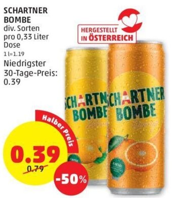 PENNY SCHARTNER BOMBE div. Sorten pro 0,33 Liter Dose Angebot