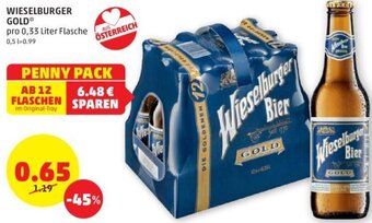 PENNY WIESELBURGER GOLD* pro 0,33 Liter Flasche Angebot