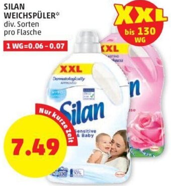 PENNY SILAN WEICHSPÜLER* div. Sorten pro Flasche Angebot