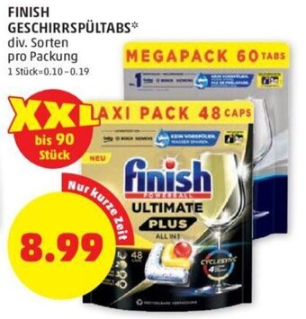 PENNY FINISH GESCHIRRSPÜLTABS* div. Sorten pro Packung Angebot