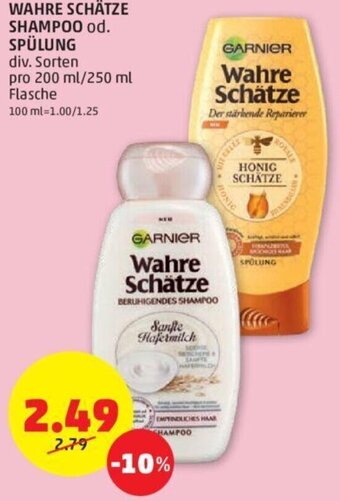 PENNY WAHRE SCHÄTZE SHAMPOO od. SPÜLUNG div. Sorten pro 200 ml/250 ml Flasche Angebot