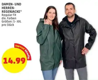 PENNY DAMEN- UND HERREN-REGENJACKE* Regular Fit div. Farben Größen: S-XXL pro Stück Angebot