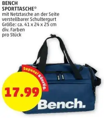PENNY BENCH SPORTTASCHE* mit Netztasche an der Seite verstellbarer Schultergurt Größe: ca. 41 x 24 x 25 cm div. Farben pro Stück Angebot