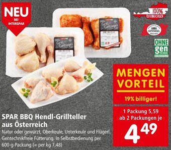 Interspar SPAR BBQ Hendl-Grillteller aus Österreich Angebot