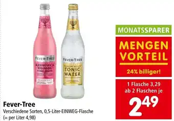 Interspar Fever-Tree Verschiedene Sorten, 0,5-Liter-EINWEG-Flasche Angebot