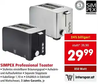 Interspar SIMPEX Professional Toaster Angebot