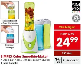 Interspar SIMPEX Color Smoothie-Maker 250 Watt Angebot