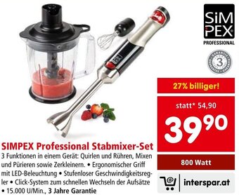 Interspar SIMPEX Professional Stabmixer-Set 800 Watt Angebot