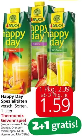 Spar Happy Day Spezialitäten versch. Sorten, 1 Liter Thermomix Gewinnspiel Angebot