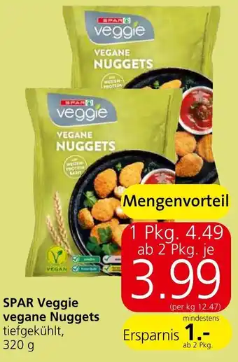 Spar SPAR Veggie vegane Nuggets tiefgekühlt, 320 g Angebot
