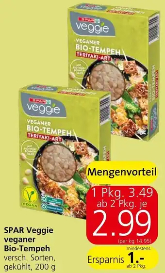 Spar SPAR Veggie veganer Bio-Tempeh versch. Sorten, gekühlt, 200 g Angebot