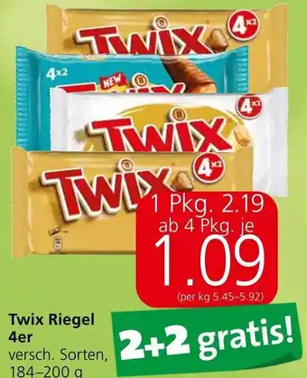 Spar Twix Twix 4x2 versch. Sorten, 184-200 g Angebot