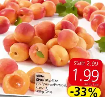 Spar süße SPAR Marillen aus Spanien/Portugal, Klasse 1, 500-g-Tasse Angebot