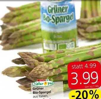 Spar Natur pur Grüner Bio-Spargel aus Italien, 500-g-Bund Angebot