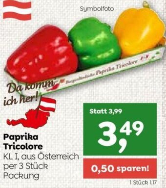 ADEG Paprika Tricolore KL I, aus Österreich per 3 Stück Packung Angebot