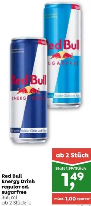 ADEG Red Bull Energy Drink regular od. sugarfree 355 ml ab 2 Stück je Angebot