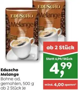 ADEG Eduscho Melange Bohne od. gemahlen, 500 g ab 2 Stück je Angebot