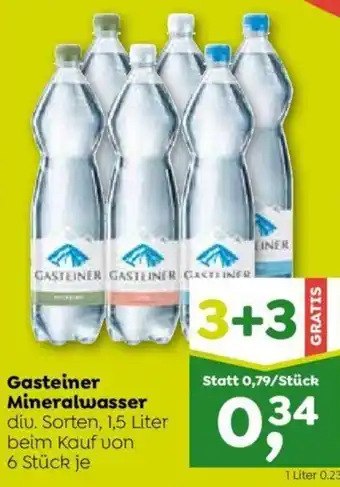 ADEG Gasteiner Mineralwasser diu. Sorten, 1,5 Liter beim Kauf von 6 Stück je Angebot