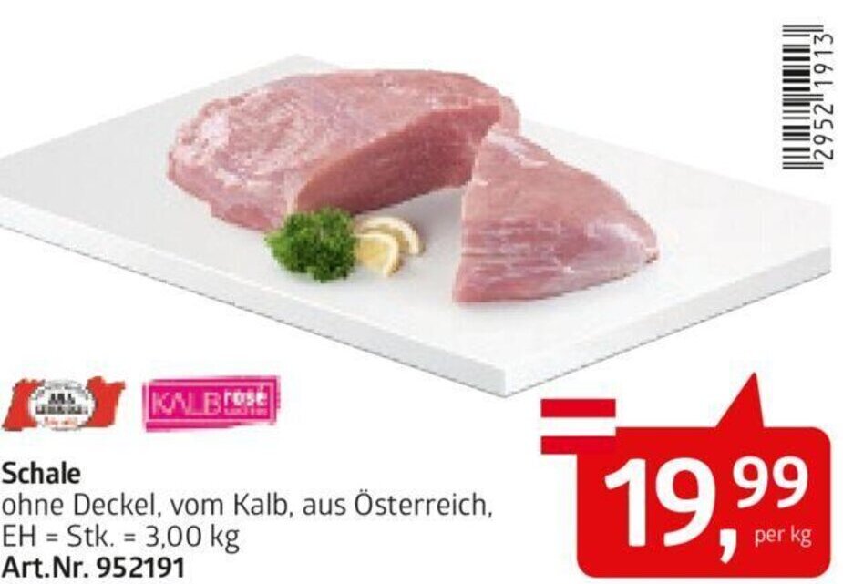 AGM Schale ohne Deckel, vom Kalb, aus Österreich per kg , Angebot